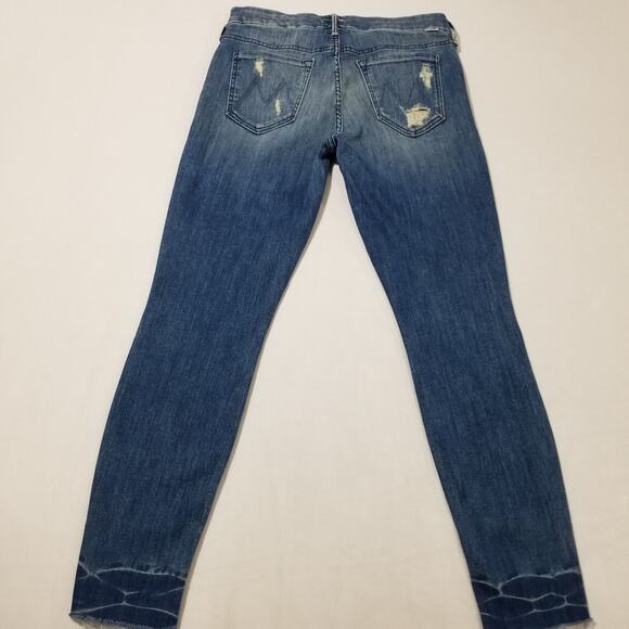 MOTHER The Looker Ankle Fray Jeans Size 28 Distressed Denim Naughty Intentions - Picture 3 of 12